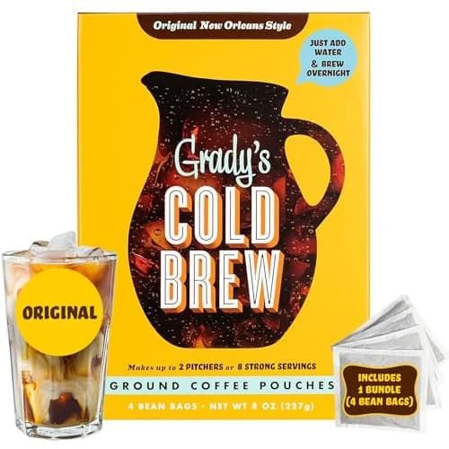Grady's Cold Brew New Orleans Style Cold Brew Bean Bags, 4 Count