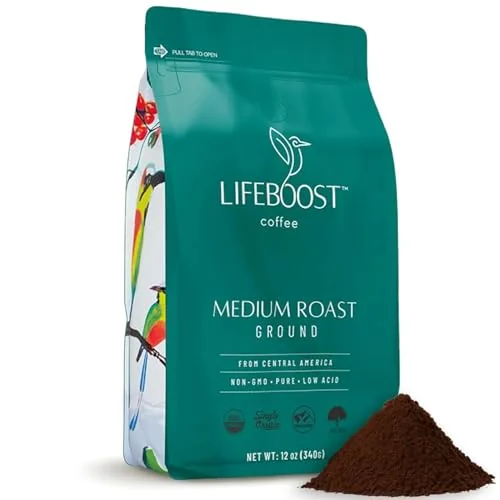 Lifeboost Coffee Medium Roast Ground, 12 oz