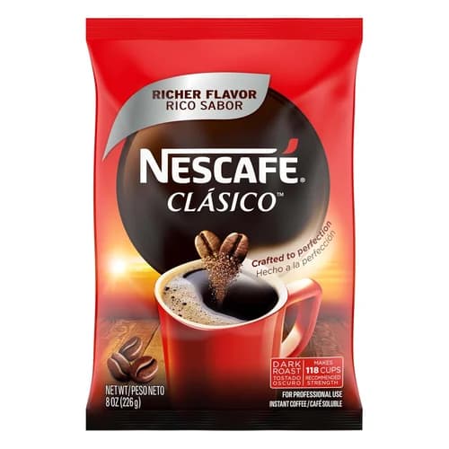 Nescafé Clasico Dark Roast Instant Coffee, 8 oz Pouch