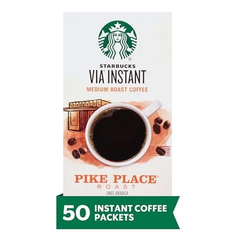Starbucks VIA Instant Pike Place Roast, 50 Packets